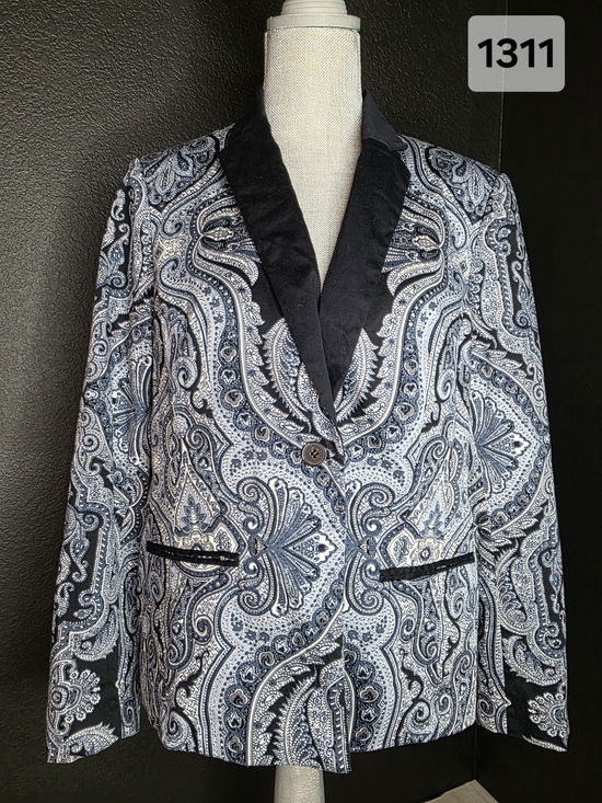 Coldwater Creek Jackets & Blazers - Coldwater Creek Black and White Paisley Sz 14 Woman's Blazer